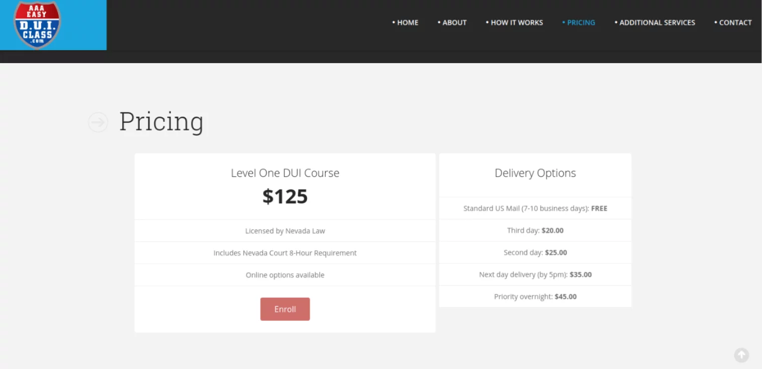 DUI School in Nevada for $125