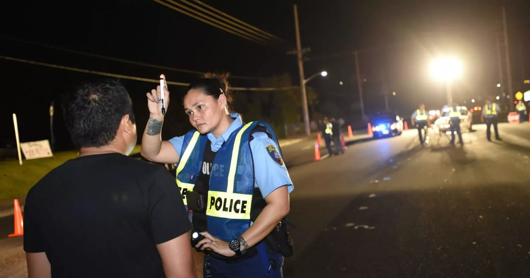 Police Officer at DUI Checkpoint